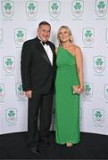 9 November 2024; European Olympic Committee President Spyros Capralos and Olympic President of Ireland president Sarah Keane in attendance at the Team Ireland Centenary Olympic Ball, in the Clayton Hotel Burling Road in Dublin. Paris 2024 marked 100 years of Team Ireland competing at the Olympic Games. Photo by Sam Barnes/Sportsfile