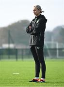 11 November 2024; Assistant coach Stephanie Zambra during a Republic of Ireland Women's Under-17 training session at the FAI National Training Centre in Abbotstown, Dublin. Photo by Piaras Ó Mídheach/Sportsfile