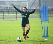 11 November 2024; Ella Kelly during a Republic of Ireland Women's Under-17 training session at the FAI National Training Centre in Abbotstown, Dublin. Photo by Piaras Ó Mídheach/Sportsfile