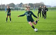 11 November 2024; Leah McGrath during a Republic of Ireland Women's Under-17 training session at the FAI National Training Centre in Abbotstown, Dublin. Photo by Piaras Ó Mídheach/Sportsfile
