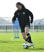 11 November 2024; Emma Gaughran during a Republic of Ireland Women's Under-17 training session at the FAI National Training Centre in Abbotstown, Dublin. Photo by Piaras Ó Mídheach/Sportsfile