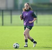 11 November 2024; Aibhlinn Cotter during a Republic of Ireland Women's Under-17 training session at the FAI National Training Centre in Abbotstown, Dublin. Photo by Piaras Ó Mídheach/Sportsfile