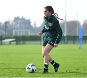 11 November 2024; Aoife Sheridan during a Republic of Ireland Women's Under-17 training session at the FAI National Training Centre in Abbotstown, Dublin. Photo by Piaras Ó Mídheach/Sportsfile