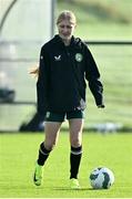 11 November 2024; Madison McGuane during a Republic of Ireland Women's Under-17 training session at the FAI National Training Centre in Abbotstown, Dublin. Photo by Piaras Ó Mídheach/Sportsfile