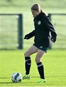 11 November 2024; Madison McGuane during a Republic of Ireland Women's Under-17 training session at the FAI National Training Centre in Abbotstown, Dublin. Photo by Piaras Ó Mídheach/Sportsfile