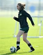 11 November 2024; Aibhlinn Cotter during a Republic of Ireland Women's Under-17 training session at the FAI National Training Centre in Abbotstown, Dublin. Photo by Piaras Ó Mídheach/Sportsfile