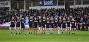 10 November 2024; The Clann Éireann team before the AIB Ulster GAA Senior Club Football Championship quarter-final match between Sean O'Leary GAC Newbridge and Clann Éireann at Celtic Park in Derry. Photo by Oliver McVeigh/Sportsfile