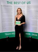 9 November 2024; Olympian Sarah Hawkshaw in attendance at the Team Ireland Centenary Olympic Ball, in the Clayton Hotel Burling Road in Dublin. Paris 2024 marked 100 years of Team Ireland competing at the Olympic Games. Photo by Seb Daly/Sportsfile