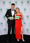 9 November 2024; Olympians and brother and sister Luke McCann and Jodie McCann in attendance at the Team Ireland Centenary Olympic Ball, in the Clayton Hotel Burling Road in Dublin. Paris 2024 marked 100 years of Team Ireland competing at the Olympic Games. Photo by Sam Barnes/Sportsfile