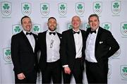 9 November 2024; Olympians and Sydney 2000 4x400m relay team, from left, Paul McKee, Paul Oppermann, Robert Daly and Gordon Kennedy in attendance at the Team Ireland Centenary Olympic Ball, in the Clayton Hotel Burling Road in Dublin. Paris 2024 marked 100 years of Team Ireland competing at the Olympic Games. Photo by Sam Barnes/Sportsfile