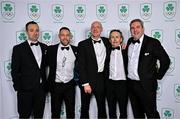 9 November 2024; Olympians, from left, Paul McKee, Paul Oppermann, Robert Daly, Noel Berkeley, and Gordon Kennedy in attendance at the Team Ireland Centenary Olympic Ball, in the Clayton Hotel Burling Road in Dublin. Paris 2024 marked 100 years of Team Ireland competing at the Olympic Games. Photo by Sam Barnes/Sportsfile