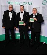9 November 2024; Olympians, from left, John Menton, Nick Sweeney and Paddy McGrath in attendance at the Team Ireland Centenary Olympic Ball, in the Clayton Hotel Burling Road in Dublin. Paris 2024 marked 100 years of Team Ireland competing at the Olympic Games. Photo by Seb Daly/Sportsfile