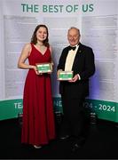 9 November 2024; Olympians, from left, Tanya Watson and John Watson in attendance at the Team Ireland Centenary Olympic Ball, in the Clayton Hotel Burling Road in Dublin. Paris 2024 marked 100 years of Team Ireland competing at the Olympic Games. Photo by Seb Daly/Sportsfile
