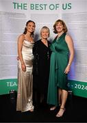 9 November 2024; Olympian Carey May, centre, with Caoimhe May, left, and Sport Ireland CEO Dr Úna May in attendance at the Team Ireland Centenary Olympic Ball, in the Clayton Hotel Burling Road in Dublin. Paris 2024 marked 100 years of Team Ireland competing at the Olympic Games. Photo by Seb Daly/Sportsfile