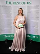 9 November 2024; Olympian Natalya Coyle in attendance at the Team Ireland Centenary Olympic Ball, in the Clayton Hotel Burling Road in Dublin. Paris 2024 marked 100 years of Team Ireland competing at the Olympic Games. Photo by Seb Daly/Sportsfile