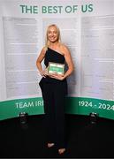 9 November 2024; Olympian Aoife Clark in attendance at the Team Ireland Centenary Olympic Ball, in the Clayton Hotel Burling Road in Dublin. Paris 2024 marked 100 years of Team Ireland competing at the Olympic Games. Photo by Seb Daly/Sportsfile