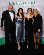 9 November 2024; Olympians Mike Corcoran, Michaela Corcoran and Madison Corcoranand Susie Corcoran in attendance at the Team Ireland Centenary Olympic Ball, in the Clayton Hotel Burling Road in Dublin. Paris 2024 marked 100 years of Team Ireland competing at the Olympic Games. Photo by Seb Daly/Sportsfile