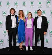 9 November 2024; Tom Breen, Ruby Knox, Bea Greenberg and Gearoid McDaid in attendance at the Team Ireland Centenary Olympic Ball, in the Clayton Hotel Burling Road in Dublin. Paris 2024 marked 100 years of Team Ireland competing at the Olympic Games. Photo by Sam Barnes/Sportsfile