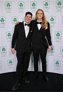 9 November 2024; Olympians Seamus O'Connor, left, and Brendan Newby in attendance at the Team Ireland Centenary Olympic Ball, in the Clayton Hotel Burling Road in Dublin. Paris 2024 marked 100 years of Team Ireland competing at the Olympic Games. Photo by Sam Barnes/Sportsfile