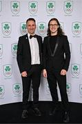 9 November 2024; Olympian Bryan Keane, right, and his brother Kevin Keane in attendance at the Team Ireland Centenary Olympic Ball, in the Clayton Hotel Burling Road in Dublin. Paris 2024 marked 100 years of Team Ireland competing at the Olympic Games. Photo by Sam Barnes/Sportsfile