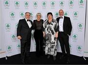9 November 2024; Team Ireland boxing coaches Zaur Antia, left, and Damian Kennedy with his wife Nona Antia, third from left, and Adele Kennedy at the Team Ireland Centenary Olympic Ball, in the Clayton Hotel Burling Road in Dublin. Paris 2024 marked 100 years of Team Ireland competing at the Olympic Games. Photo by Sam Barnes/Sportsfile