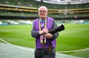 10 November 2024; Drogheda United club photographer Larry McQuillan before the Sports Direct Men's FAI Cup Final match between Drogheda United and Derry City at the Aviva Stadium in Dublin. Photo by Stephen McCarthy/Sportsfile