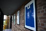 12 November 2024; A jersey of Gordon D'Arcy in the halls during the Leinster Rugby 12 County Tour in Clongowes Wood College in Clane, Kildare. Photo by Brendan Moran/Sportsfile