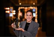 13 November 2024; Katie Murray from Waterford club Comeragh Rangers is pictured with The Croke Park Hotel/LGFA Player of the Month award for October 2024, at The Croke Park Hotel in Jones Road, Dublin. Katie scored four goals in the Waterford county final against Ballymacarbry on October 11, as Comeragh Rangers won the title for the very first time. Photo by Piaras Ó Mídheach/Sportsfile