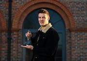 14 November 2024; Niall Grimley of Armagh with his GWA Football Personality of the Year award at the Gaelic Writers Association Awards, supported by the Dalata Hotel Group, at the Iveagh Garden Hotel in Dublin. Photo by Ben McShane/Sportsfile