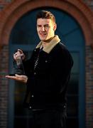 14 November 2024; Niall Grimley of Armagh with his GWA Football Personality of the Year award at the Gaelic Writers Association Awards, supported by the Dalata Hotel Group, at the Iveagh Garden Hotel in Dublin. Photo by Ben McShane/Sportsfile