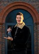 14 November 2024; Niall Grimley of Armagh with his GWA Football Personality of the Year award at the Gaelic Writers Association Awards, supported by the Dalata Hotel Group, at the Iveagh Garden Hotel in Dublin. Photo by Ben McShane/Sportsfile