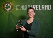 14 November 2024; Michelle O'Neill with her Special Merit award during the 34th FAI International Awards at the Aviva Stadium in Dublin. Photo by Ben McShane/Sportsfile