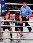 15 November 2024; Katie Taylor, right, and Amanda Serrano during their undisputed super lightweight championship fight at AT&T Stadium in Arlington, Texas, USA. Photo by Stephen McCarthy/Sportsfile