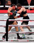 15 November 2024; Katie Taylor, right, and Amanda Serrano during their undisputed super lightweight championship fight at AT&T Stadium in Arlington, Texas, USA. Photo by Stephen McCarthy/Sportsfile