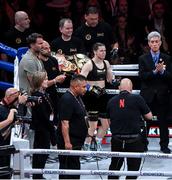15 November 2024; Katie Taylor after her undisputed super lightweight championship fight with Amanda Serrano at AT&T Stadium in Arlington, Texas, USA. Photo by Stephen McCarthy/Sportsfile