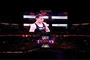 15 November 2024; Katie Taylor before her undisputed super lightweight championship fight with Amanda Serrano at AT&T Stadium in Arlington, Texas, USA. Photo by Stephen McCarthy/Sportsfile