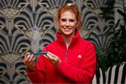 14 November 2024; Louise Ní Mhuircheartaigh of Kerry with her Ladies Football Personality of the Year award at the Gaelic Writers Association Awards, supported by the Dalata Hotel Group, at the Iveagh Garden Hotel in Dublin. Photo by Brendan Moran/Sportsfile