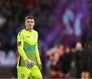 16 November 2024; A dejected Bray Wanderers goalkeeper Jimmy Corcoran the SSE Airtricity Men's Premier Division Promotion / Relegation Play-Off match between Bray Wanderers and Drogheda United at Tallaght Stadium in Dublin. Photo by Thomas Flinkow/Sportsfile