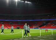 16 November 2024; Mark McGuinness and Andy Moran during a Republic of Ireland stadium familiarisation session ahead of his side's UEFA Nations League B Group 2 match against England at Wembley Stadium. Photo by Harry Murphy/Sportsfile