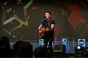 16 November 2024; Singer Mickey Joe Harte performs during the TG4 Ladies Football All Stars Awards banquet, in association with Lidl, at the Bonnington Dublin Hotel in Dublin. Photo by Brendan Moran/Sportsfile
