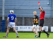 17 November 2024; Jonjo Farrell of Thomastown reacts after being shown a red card by referee Conor Daly during the AIB Leinster GAA Senior Club Hurling Championship quarter-final match between Castletown Geoghegan and Thomastown at TEG Cusack Park in Mullingar, Westmeath. Photo by Tom Beary/Sportsfile
