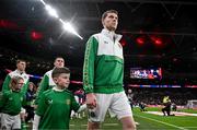 17 November 2024; Mark McGuinness of Republic of Ireland makes his way out before the UEFA Nations League B Group 2 match between England and Republic of Ireland at Wembley Stadium in London, England. Photo by Stephen McCarthy/Sportsfile