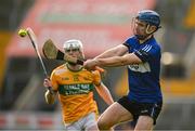17 November 2024; Conor O’Sullivan of Sarsfields in action against Oisín O'Connor of Feakle during the AIB Munster GAA Senior Club Hurling Championship semi-final match between Sarsfields and Feakle at Supervalu Páirc Uí Chaoimh in Cork. Photo by Brendan Moran/Sportsfile