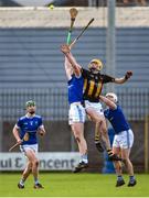 17 November 2024; Luke Connellan of Thomastown in action against David O'Reilly of Castletown Geoghegan during the AIB Leinster GAA Senior Club Hurling Championship quarter-final match between Castletown Geoghegan and Thomastown at TEG Cusack Park in Mullingar, Westmeath. Photo by Tom Beary/Sportsfile