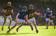 17 November 2024; Peter Connellan of Thomastown in action against Niall O'Brien of Castletown Geoghegan during the AIB Leinster GAA Senior Club Hurling Championship quarter-final match between Castletown Geoghegan and Thomastown at TEG Cusack Park in Mullingar, Westmeath. Photo by Tom Beary/Sportsfile