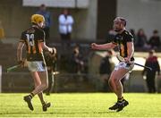 17 November 2024; Johnnie Bermingham, right, celebrates with teammate David O'Reilly of Castletown Geoghegan at the final whistle of the AIB Leinster GAA Senior Club Hurling Championship quarter-final match between Castletown Geoghegan and Thomastown at TEG Cusack Park in Mullingar, Westmeath. Photo by Tom Beary/Sportsfile
