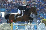 17 August 2004; Ireland's Cian O'Connor on Waterford Crystal in action during the 1st round of the Individual Jumping Competition where he finished with a total of 4 faults. Markopoulo Olympic Equestrian Centre. Games of the XXVIII Olympiad, Athens Summer Olympics Games 2004, Athens, Greece. Picture credit; Brendan Moran / SPORTSFILE