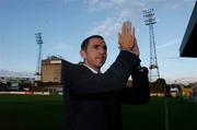 27 August 2004; Newly appointed  Bohemians manager Gareth Farrelly before the start of the game. eircom league, Premier Division, Bohemians v Shamrock Rovers, Dalymount Park, Dublin. Picture credit; David Maher / SPORTSFILE