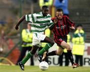 27 August 2004; Mark Rutherford, Shamrock Rovers, in action against Bobby Ryan, Bohemians. eircom League, Premier Division, Bohemians v Shamrock Rovers, Dalymount Park, Dublin. Picture credit; David Maher / SPORTSFILE