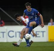27 August 2004; Daryl Murphy, Waterford United, in action against Darragh Maguire, St. Patrick's Athletic. eircom league, Premier Division, St. Patrick's Athletic v Waterford United, Richmond Park, Dublin. Picture credit; Brian Lawless / SPORTSFILE